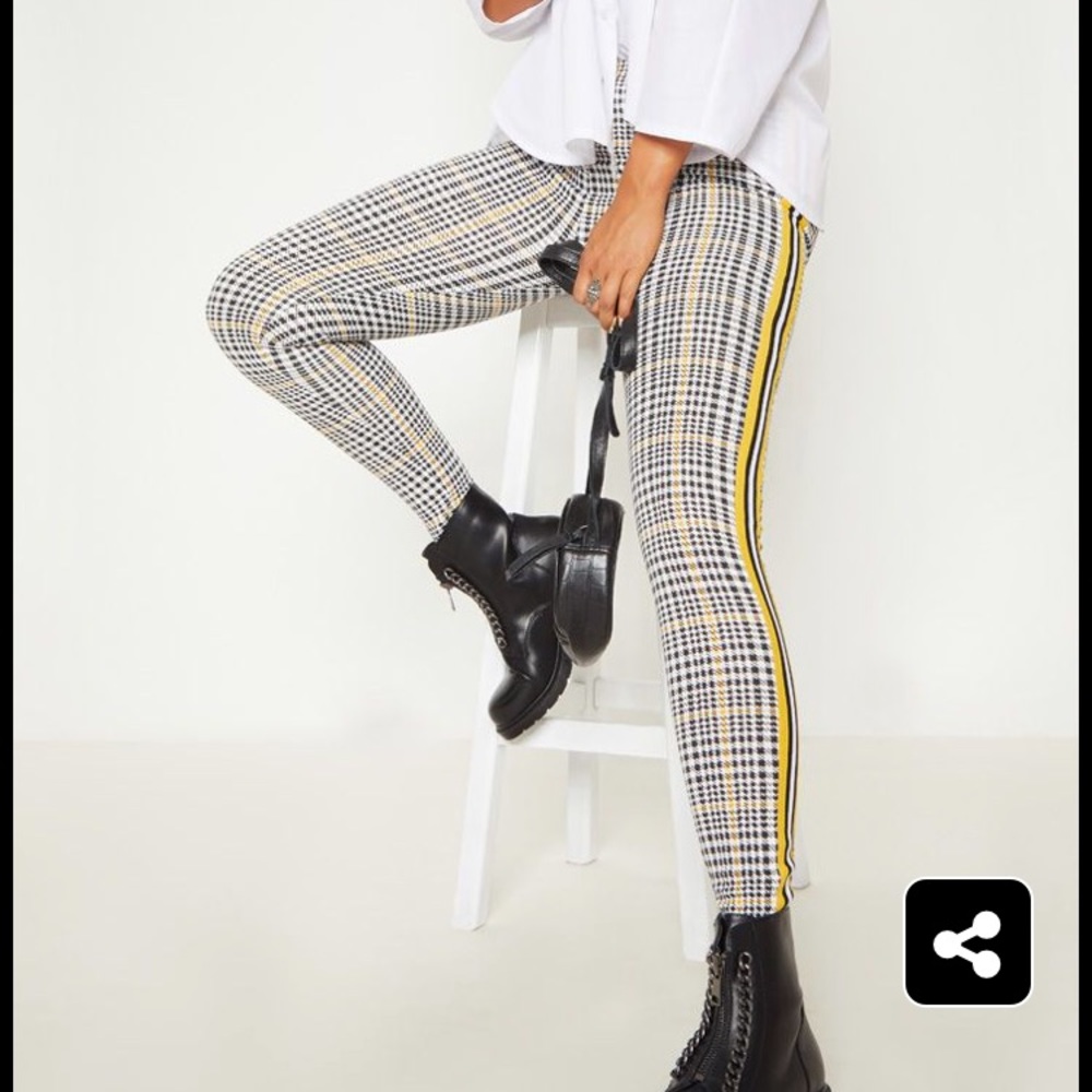 Mustard Check Stripe Legging